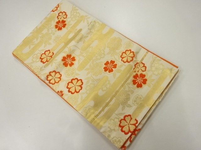 JAPANESE KIMONO / ANTIQUE OBI FOR KIDS / WOVEN FLOWER